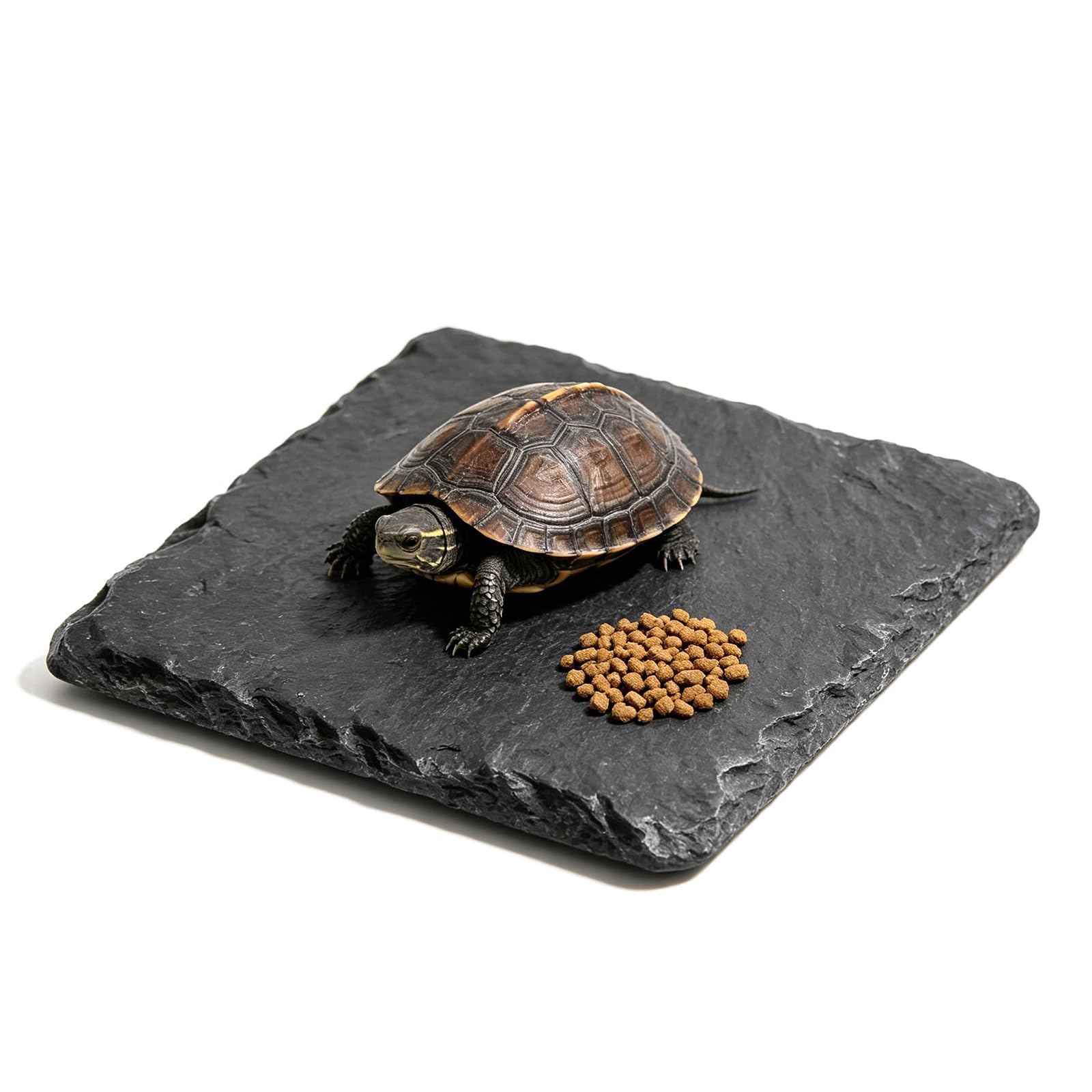 PEAPIN 10 x 10 cm Reptile Basking Platform, Slate Rock for Gecko Turtle