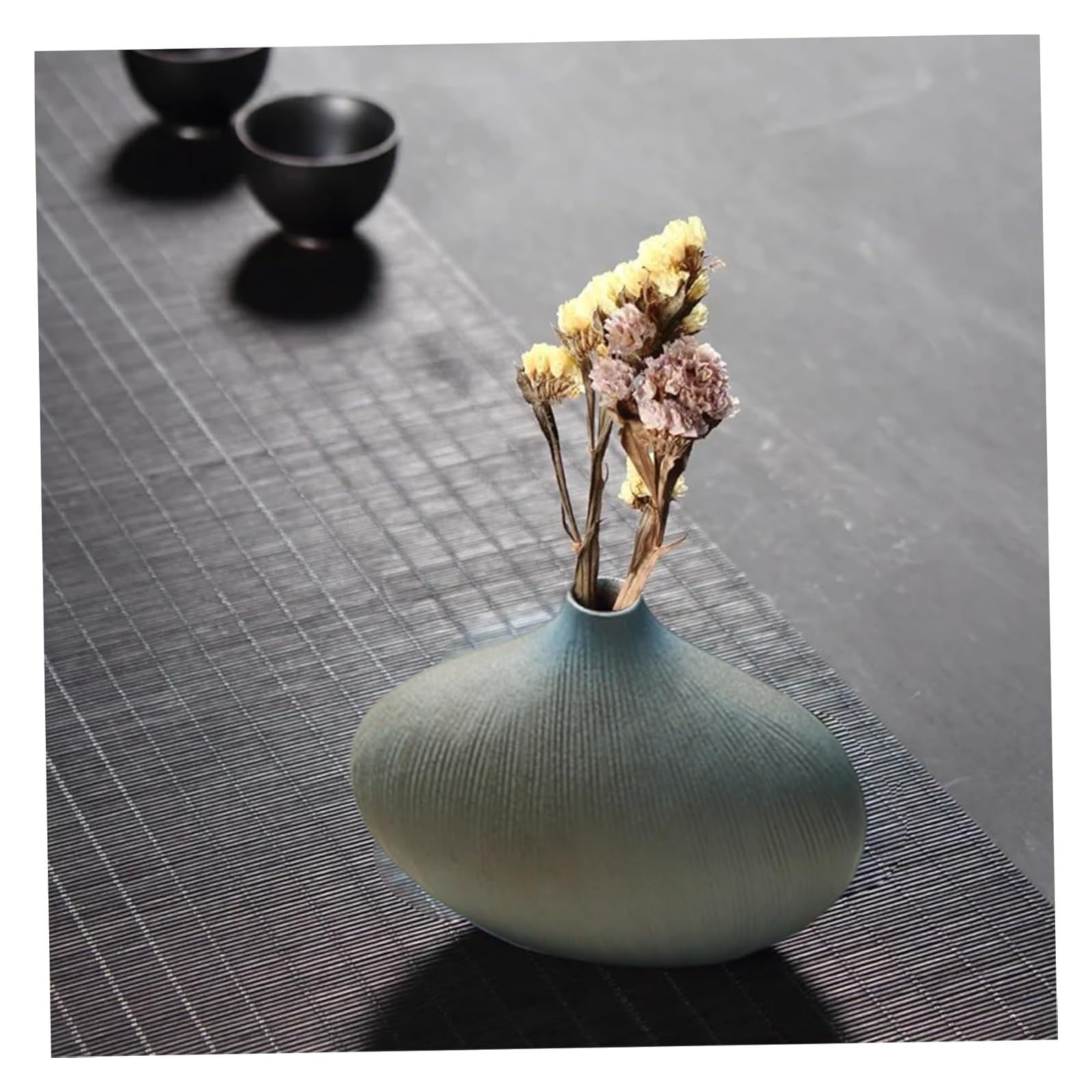 Dekoracyjne doniczki, doniczki, wazon ikebana, zabytkowy i kreatywny japoński wazon z pasiastą powierzchnią, doniczka ceramiczna DIY do aranżacji kwiatowych, hydroponiczna roślina