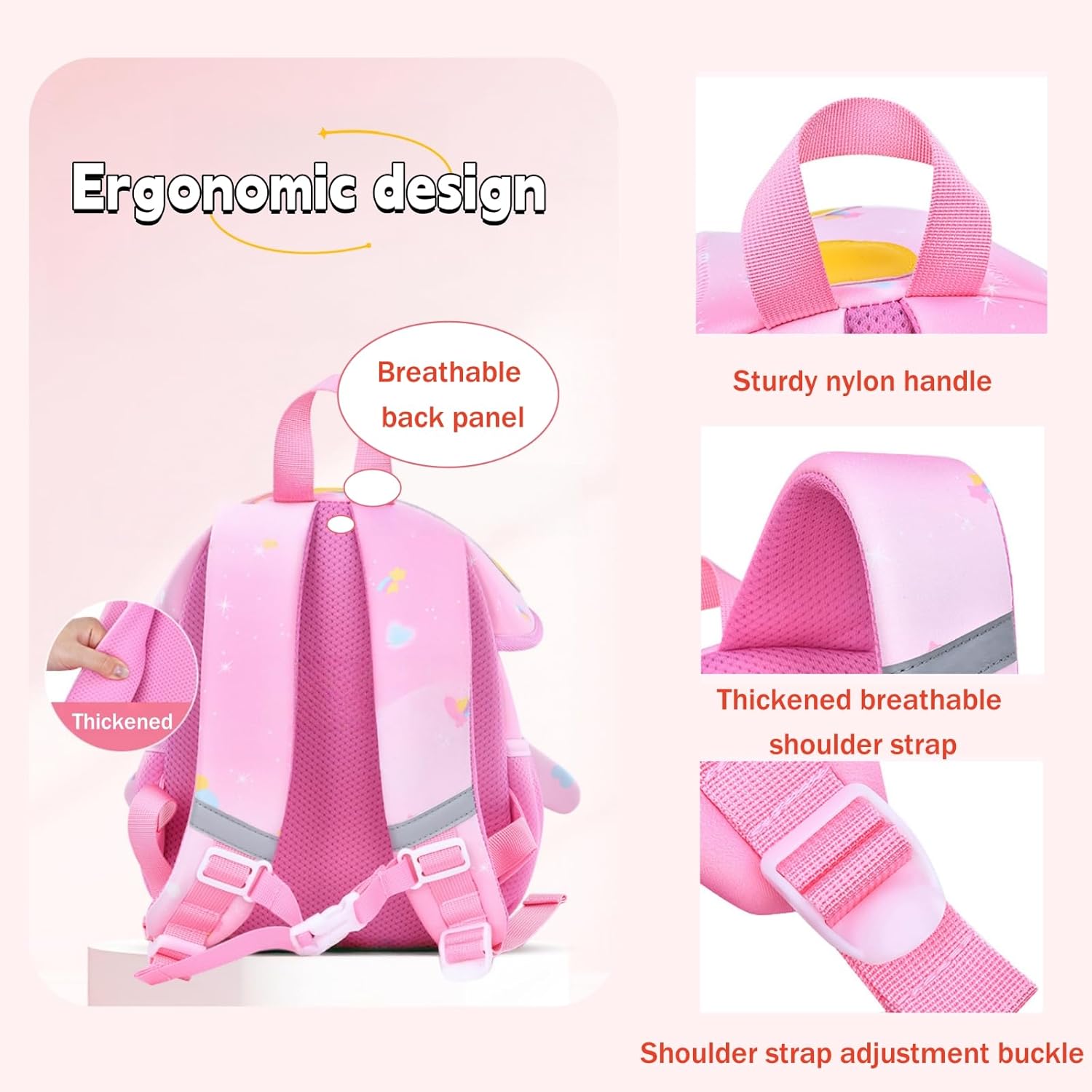 Toddler Backpacks for Girls Boys, Kids Anti-Lost Daycare Bag for School, Cute Kindergarten Preschool Bookbag, Purple - Image 4