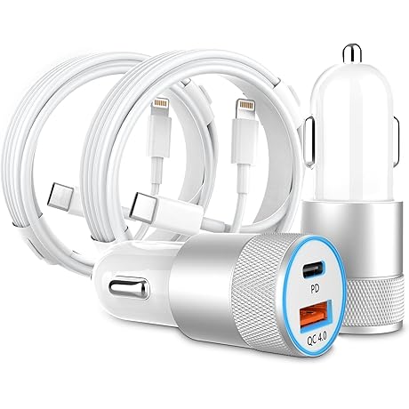 USB C Car Charger, [Apple MFi Certified] 48W Dual Port All Metal...