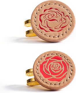 Handmade Golf Ball Markers for Men and Women Foil Debossed with Vegetable Tanned Genuine Leather Gift for Golf Lover Set of 2, Hat Clips Included, Magnetic
