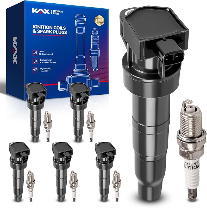 Kit de 6 bobinas de ignição UF546 e velas 7090 KAX para Hyundai e Kia