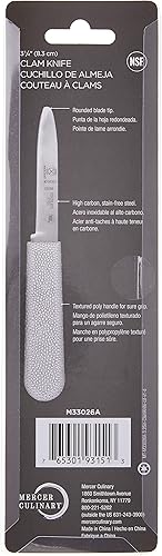 Vista 4 de Mercer Culinary Cuchillo para almejas con mango de polietileno, 3-14, blanco (paquete de 2)