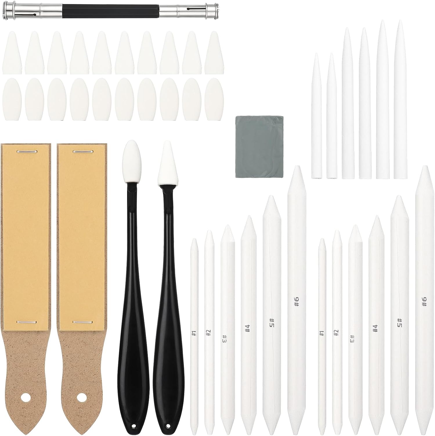 Pencils Blending Stumps And Tortillions Set Paper Art Blenders With Sandpaper Sharpener And Pointer For Charcoal Sketch Drawing Tools From Kuo10, $6.98 - View #7