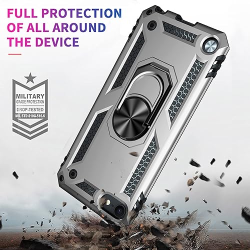 Miniatura 3 de ULAK Funda compatible con iPod Touch 7iPod Touch 6 con 2 protectores de pantalla HD, funda híbrida resistente a prueba de golpes con soporte