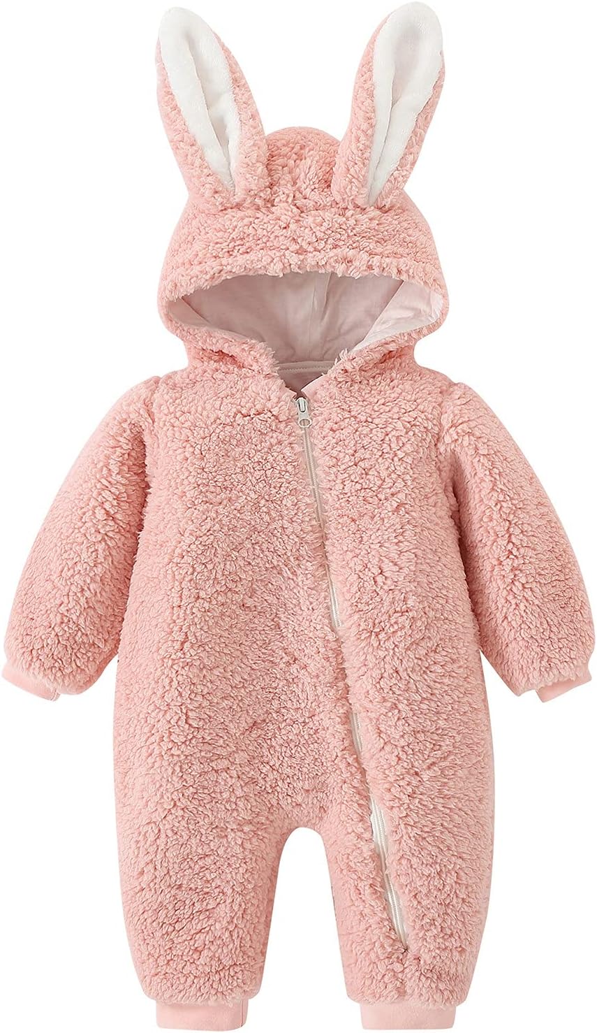 Newborn Baby Boy Girl Fleece Hooded Jumpsuit Snowsuit Cute Rabbit Ear Romper Winter Coat Bunny Warm Thick Outerwear Newborn Baby Boy Girl Fleece Hooded Jumpsuit Snowsuit Cute Rabbit Ear Romper Winter Coat Bunny Warm Thick Outerwear