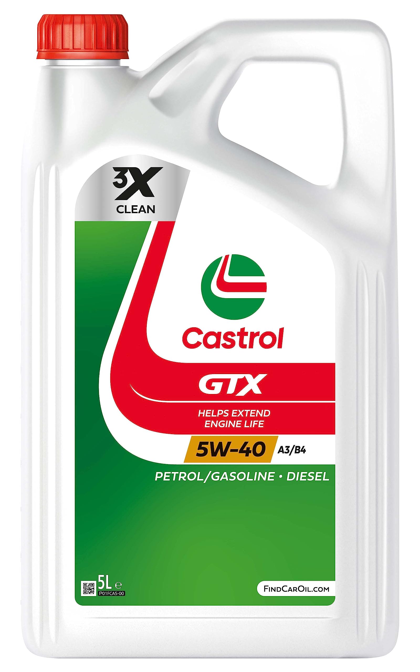 CASTROL Huile moteur GTX 5W-​40 ACEA A3/​B4 API SP A3/​B4 5 L Compatible avec VW Golf VII 3/​5 portes 5G1, BQ1, BE1, BE2 Golf IV 3/​5 portes 1J1 Golf V 3/​5 portes 1K1 Golf VI 3/​5 portes 5K1 Tiguan I 5N