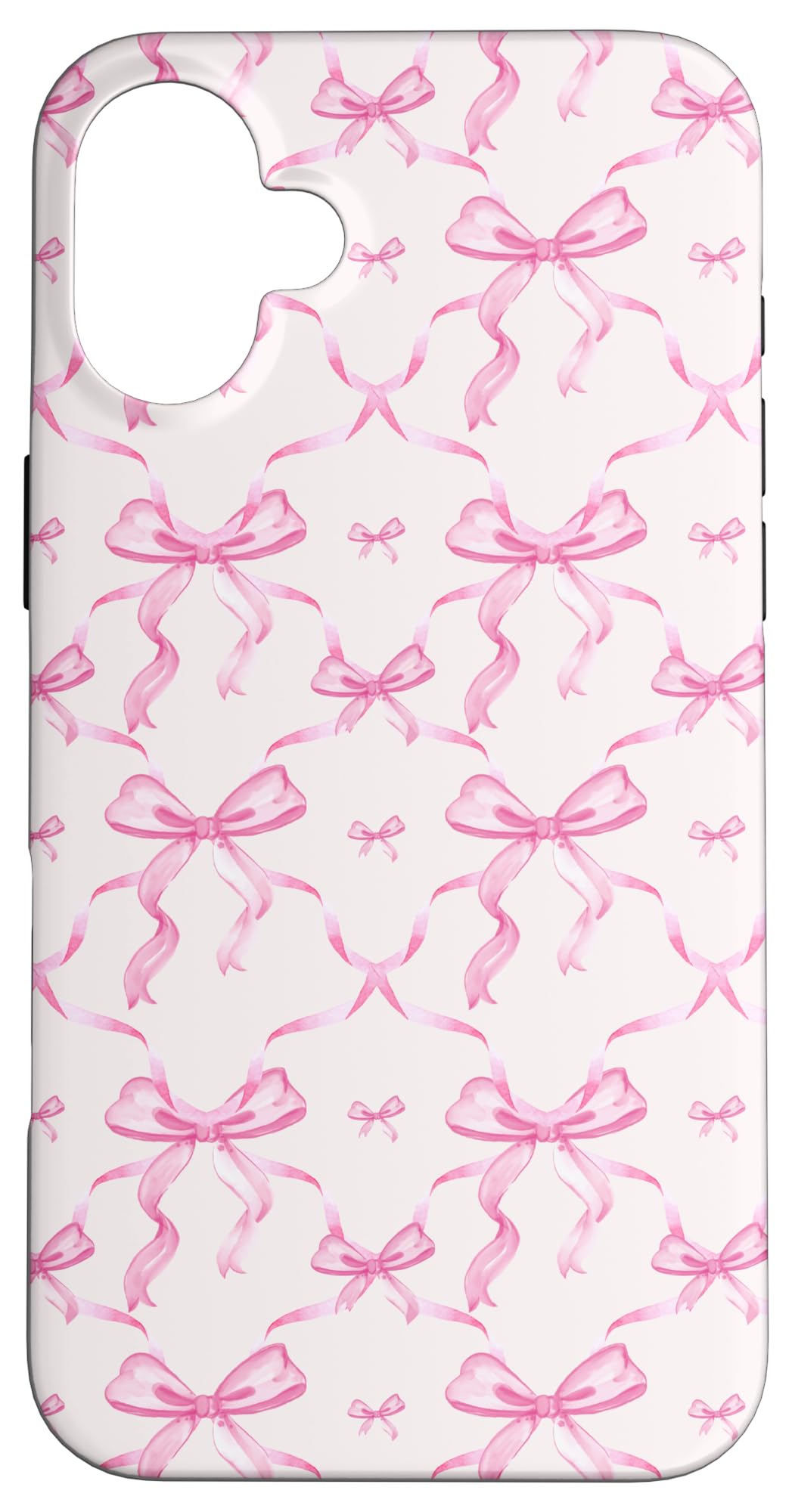 iPhone 16 Plus Aesthetic Pink Ribbons and Bows in Watercolor Case