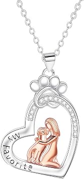 Dog Memorial Gifts Remembrance Necklace Loss of Dog Sympathy Gift Personalized Pet Necklace for Women Pet Lovers- Dog Bereavement Gift Keepsake Passing Away Gifts in Memory of Dog Heart Shape