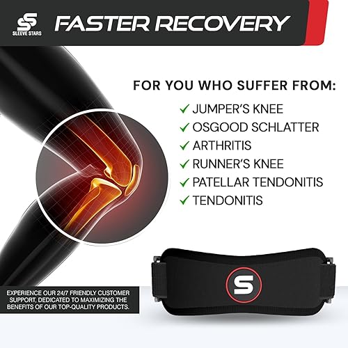 Miniatura 2 de SS SLEEVE STARS Patellar Tendon Support Strap Swedish Brand for Women & Men Effective Osgood Schlatter Knee Brace Youth & Kids with 3 Adjustable