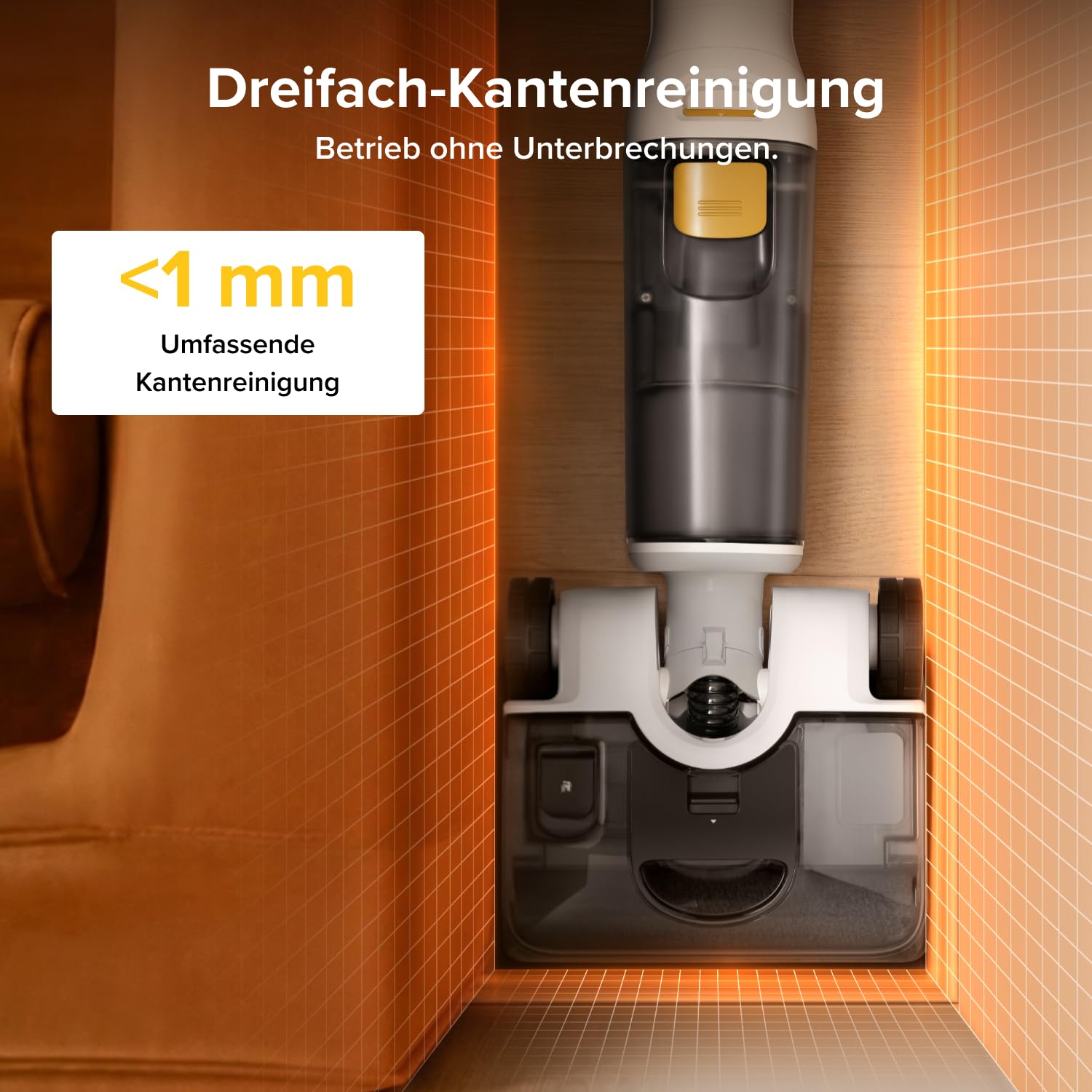 roborock F25 GT Gen 2 Nass Trockensauger, 180° Lay-Flat Saugwischer, 90°C Hochtemperatur Selbstreinigung, 20.000 Pa Akku Staubsauger mit Wischfunktion, Wischsauger Kabellos Anti-Tangle für HarteBoden