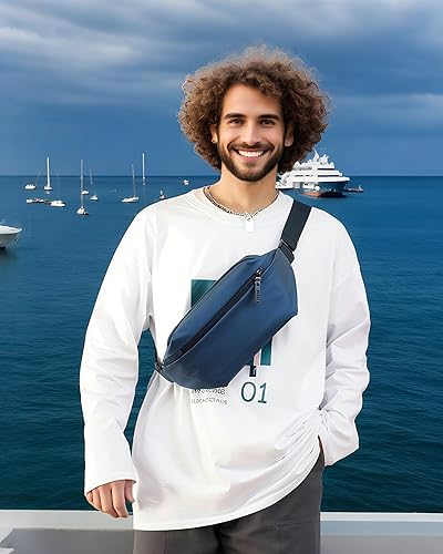 Miniatura 8 de Riñonera para hombres y mujeres  Riñonera ajustable (cinturón de 28 a 63 pulgadas)  Bolsa grande impermeable para senderismo, correr, viajes,