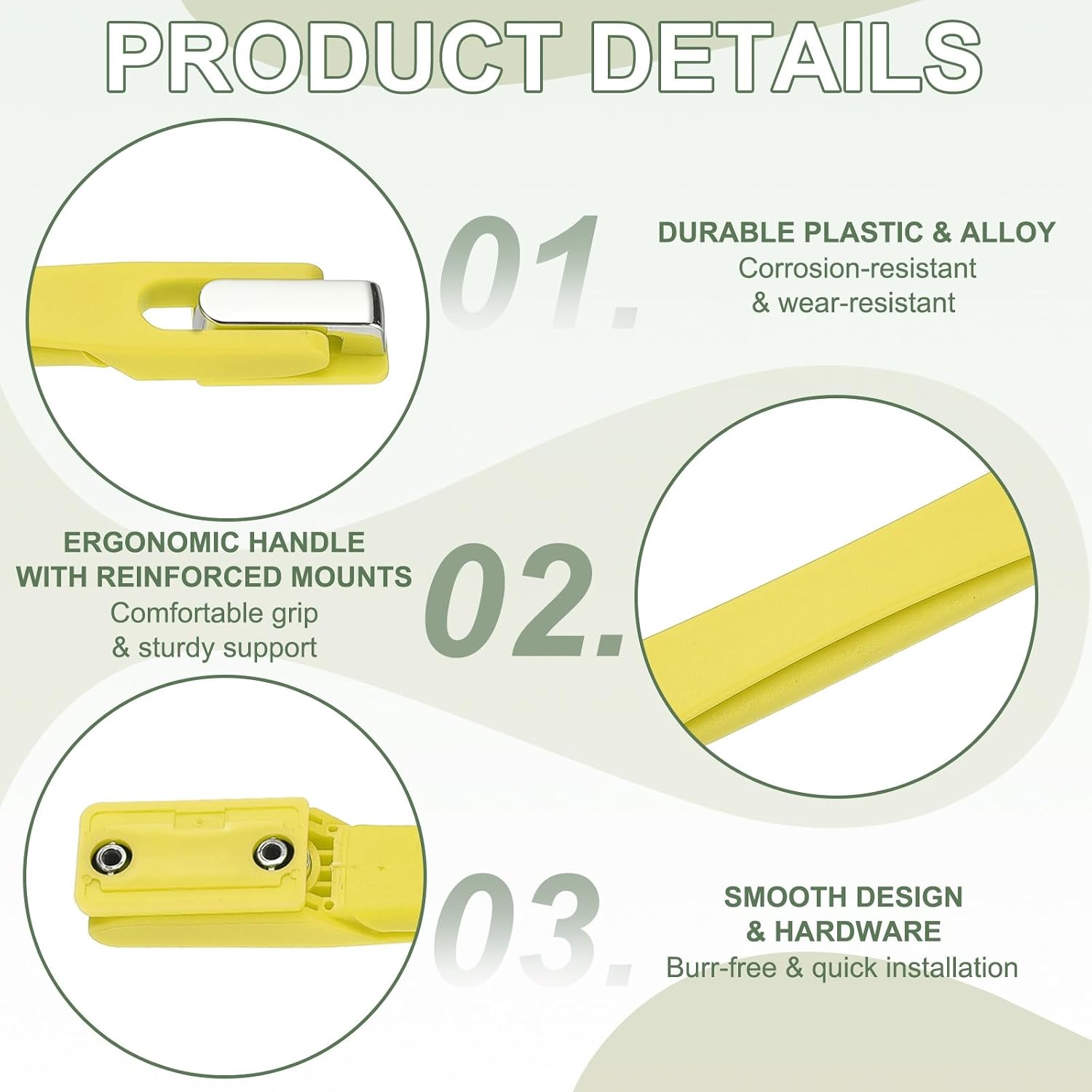 Luggage Handle Replacement, Suitcase Handle Replacement, Spare Strap Grip - Fitting for (Suitcase - Travel Bags - Repair Boxes) RB-016 & Plastic & Yellow image 3