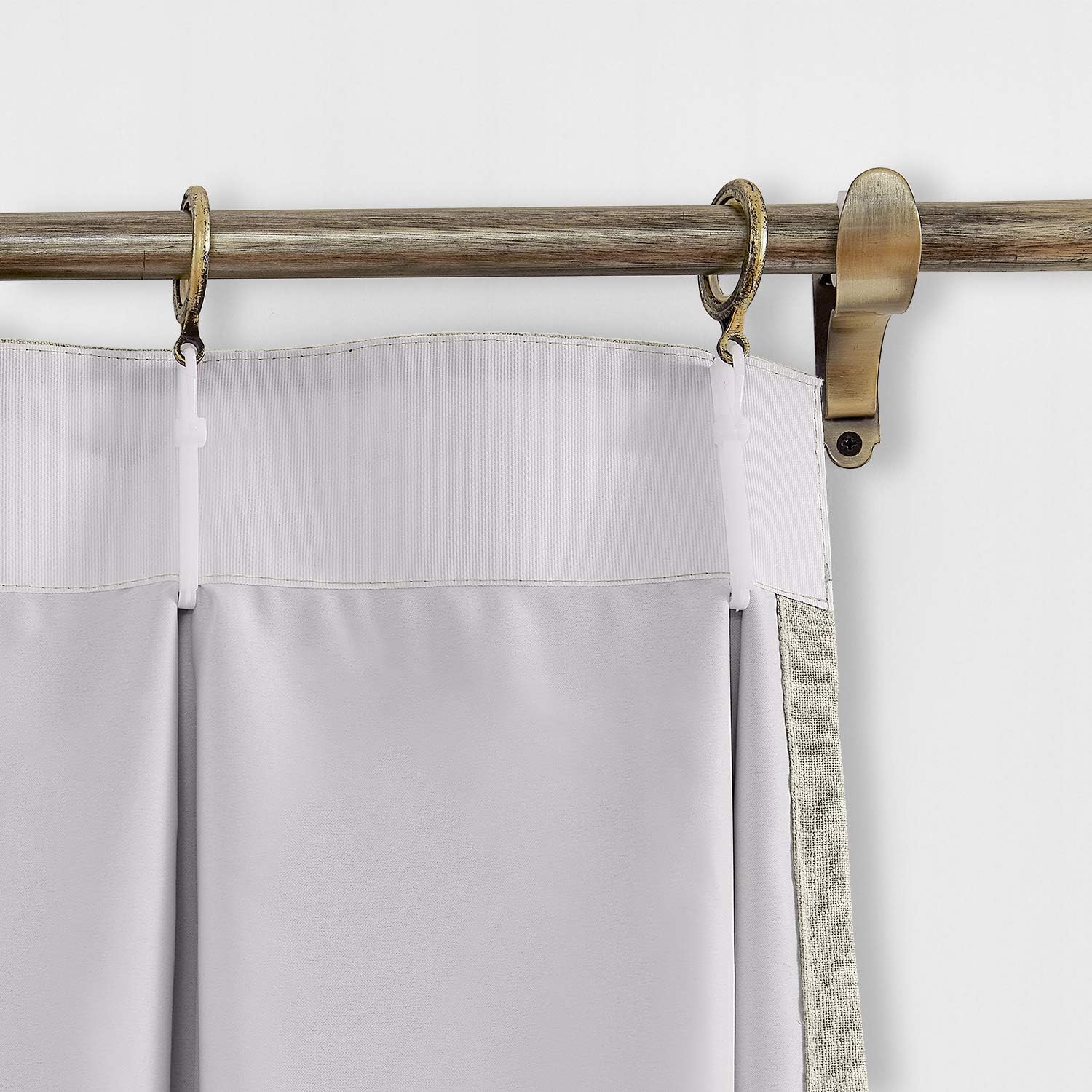 TWOPAGES 100% Blackout Pinch Pleat Curtain, Sliding Door Bedroom Faux Linen Textured Window Curtain, Double Layer Thermal Insulated Privacy Drape 1 Panel, 52W x 84L, Burlywood Birch