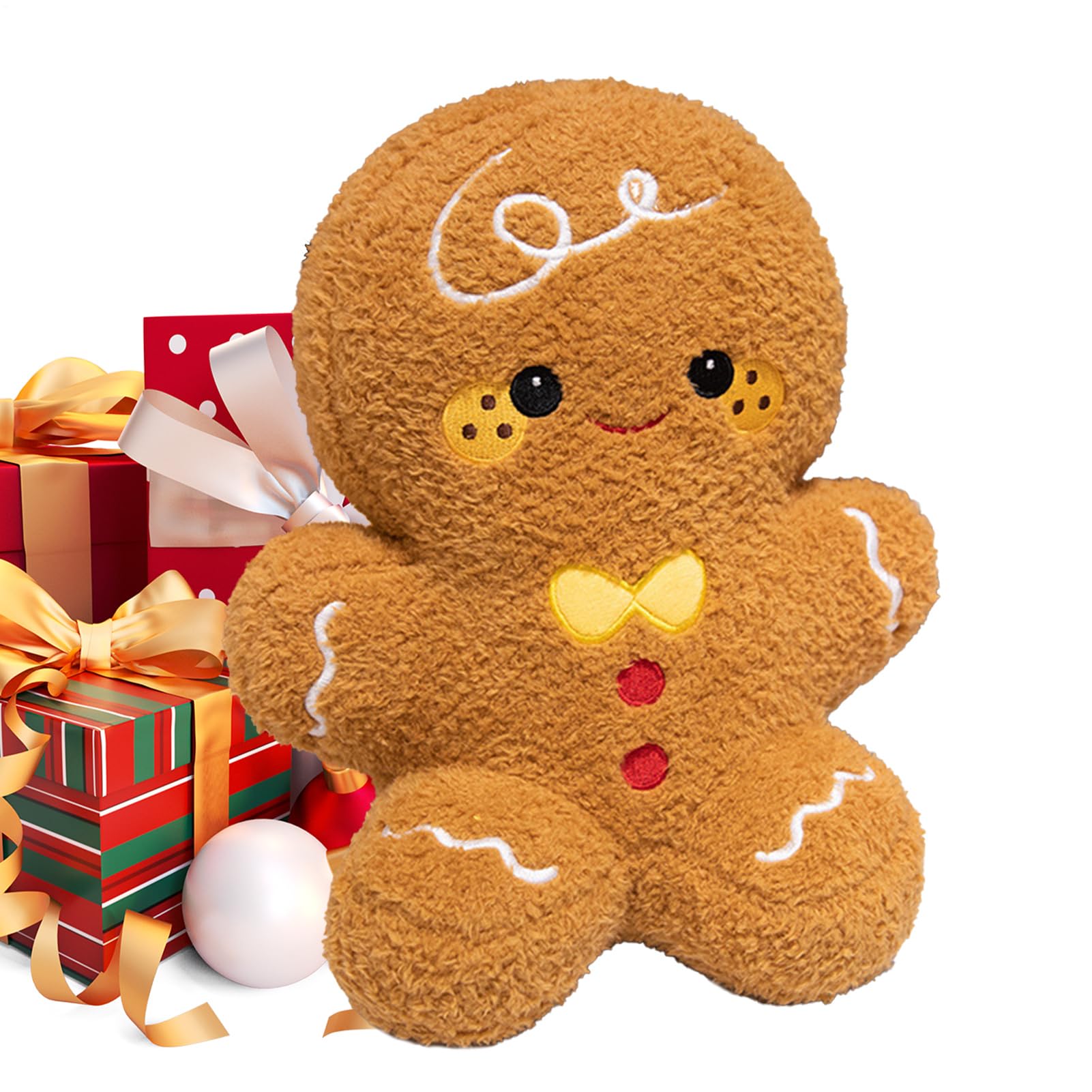 Gingerbread Man Pluszak | Świąteczna Miękka Zabawka Pluszowa | Poduszka Do Spania I Przytulania Dla Dzieci Dziewczynek Dorosłych
