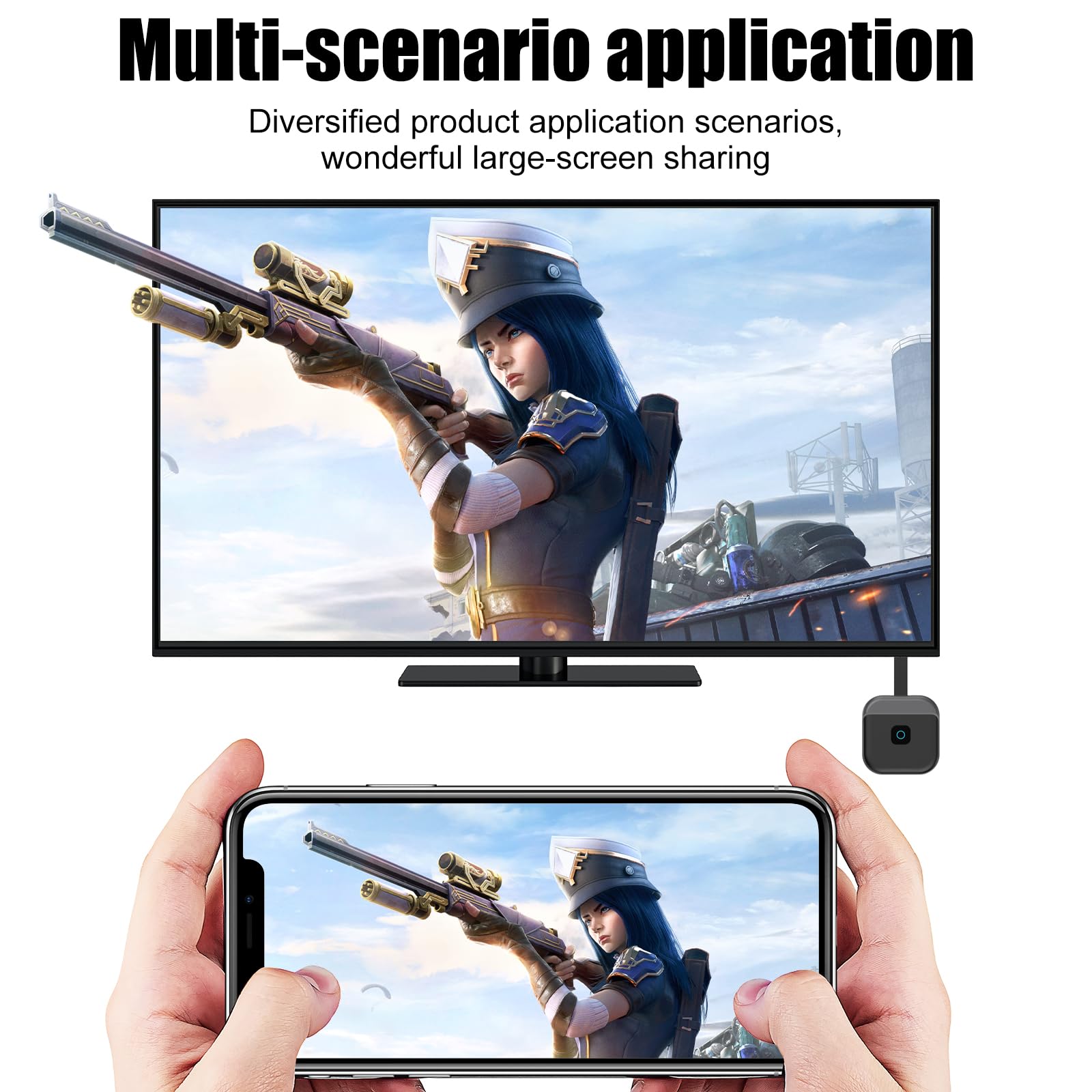 Adaptador HDMI Inalámbrico 4K OBEST - Duplica Pantalla De Móvil, Tablet O PC A TV Sin Cables