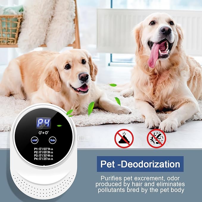 Eliminador de Olores Ozono para Mascotas 99% Purificador de Aire para Interior Blanco miniatura 4