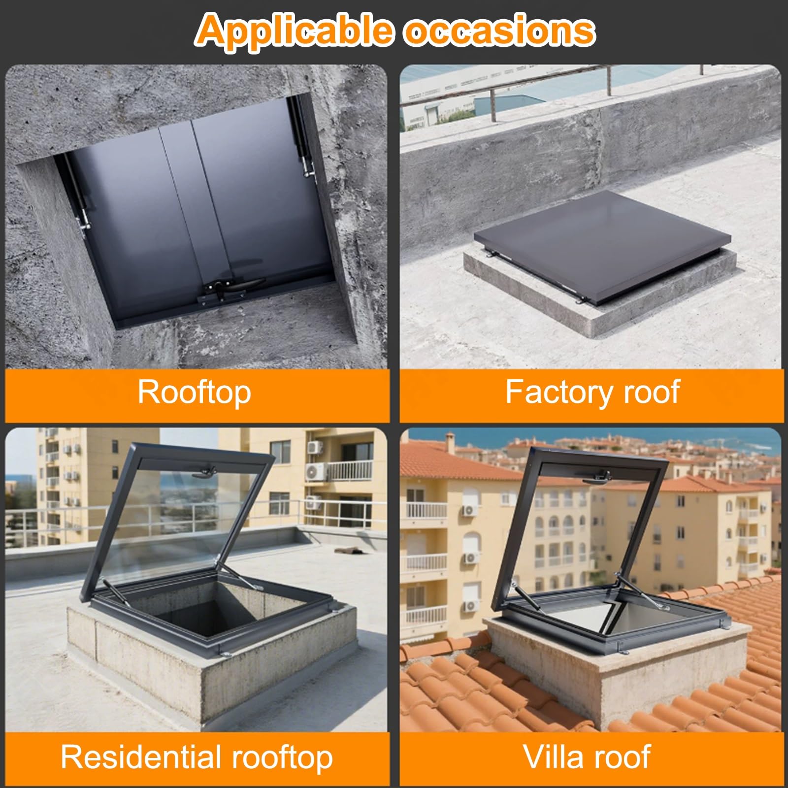 Cubierta de ventilación de salida de emergencia de acero duradero para almacén, ático, sótano, solución de seguridad ideal