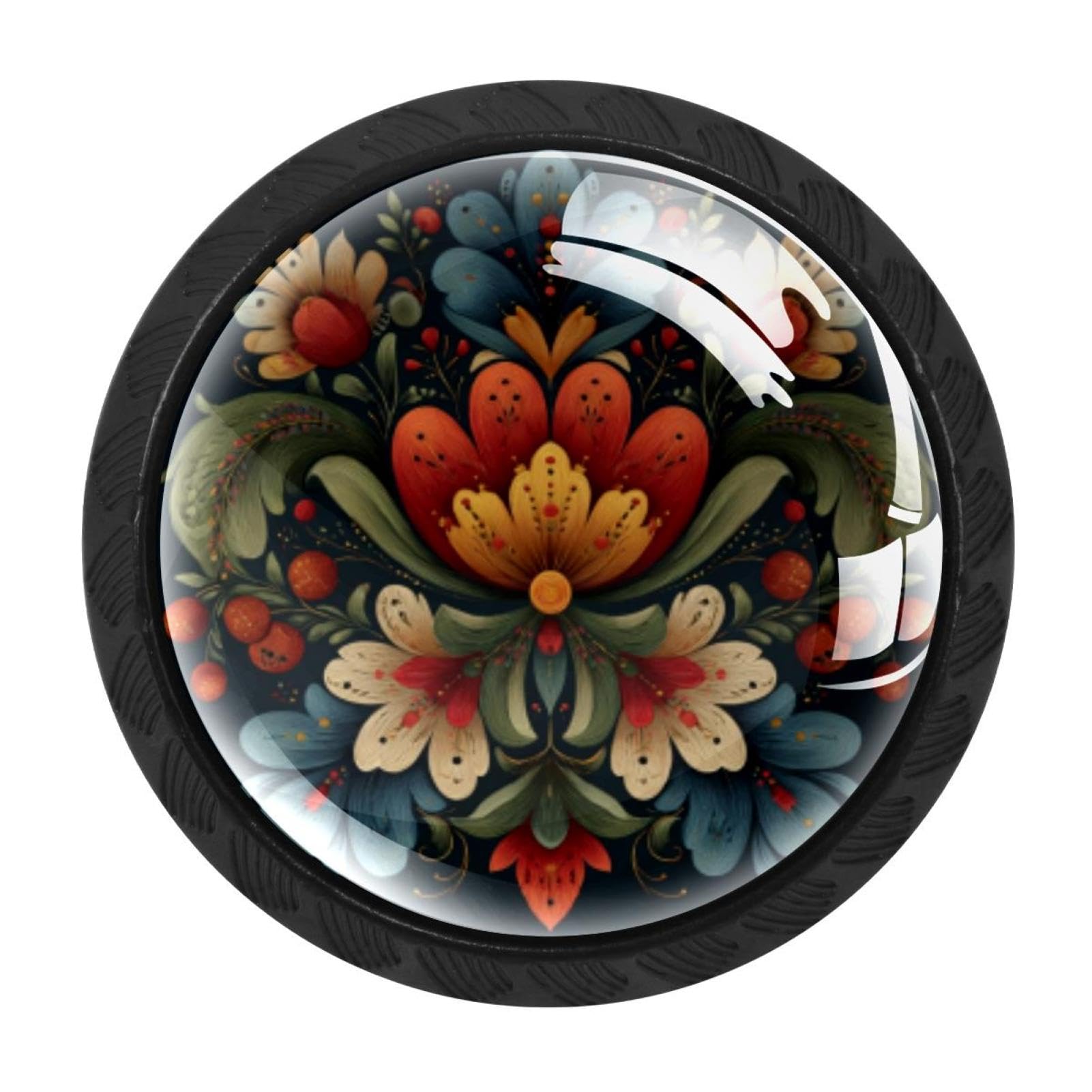 Boutons de tiroir en verre fleur de romarin poignée de meuble pour maison et bureau