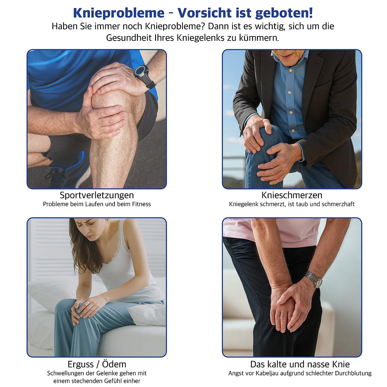 Newgen Medicals Kniemassage: Akku-Knie-Massagegerät mit Infrarot-Tiefenwärme, LED-Touchscreen (Akku Kniemassagegerät, Knie-Massage-Geräte, Laser)