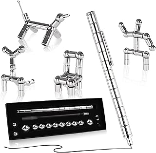 Cool 0.5mm Ballpoint Pen,Fun Stress-Relieving Multifunction Writing Pen Creative Gift for Adult or Friends (Silver)