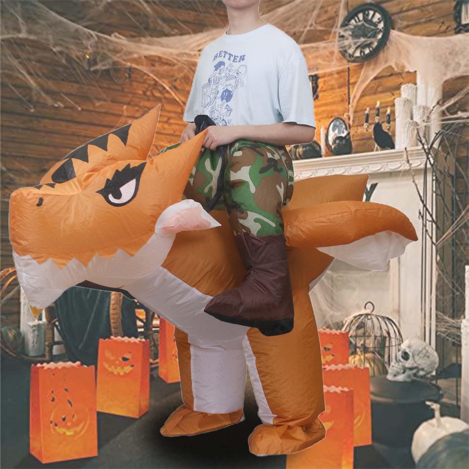 Disfraz Halloween NiñA NiñO Disfraz Inflable de Dinosaurio Verde Grande para Adulto Halloween Disfraz Animal Divertido