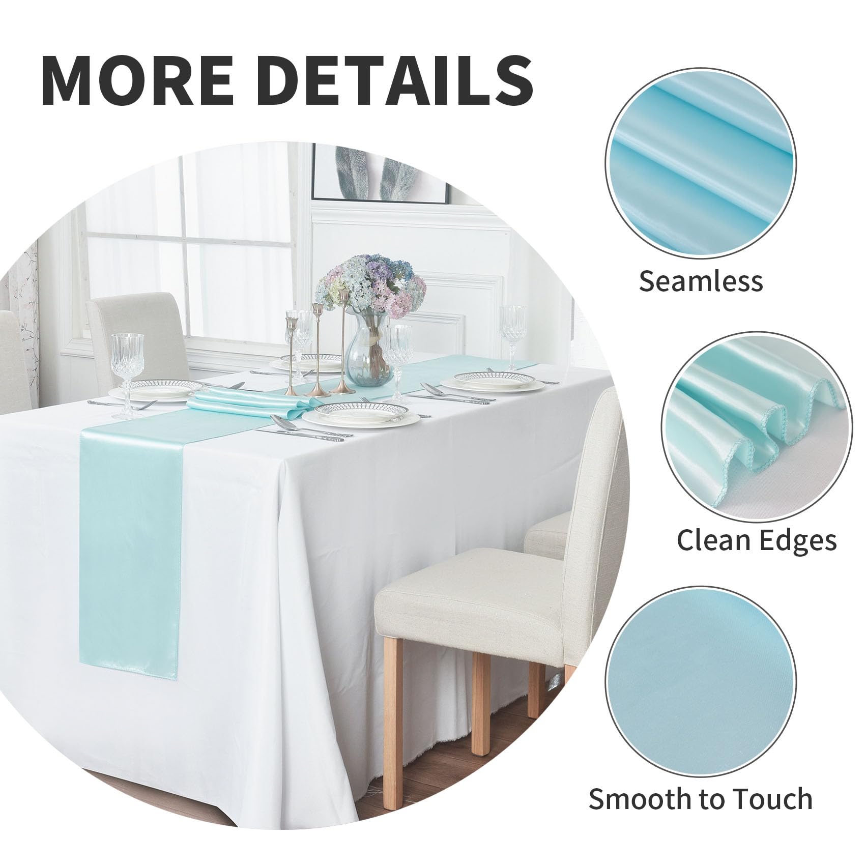 Horbaunal Satin-Tischläufer, 30,5 X 274,4 Cm, Elfenbein – 2 Stück Für Hochzeit, Geburtstag & Events