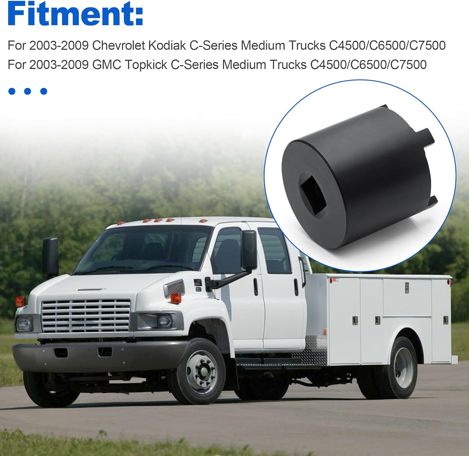 Front Knuckle Spindle Axle Steel Wheel Bearing Lock Nut Wrench Socket Removal Tool J-44275 For Chevrolet Kodiak For GMC Topkick C4500 C6500 C7500 2003-2009 GMT-560