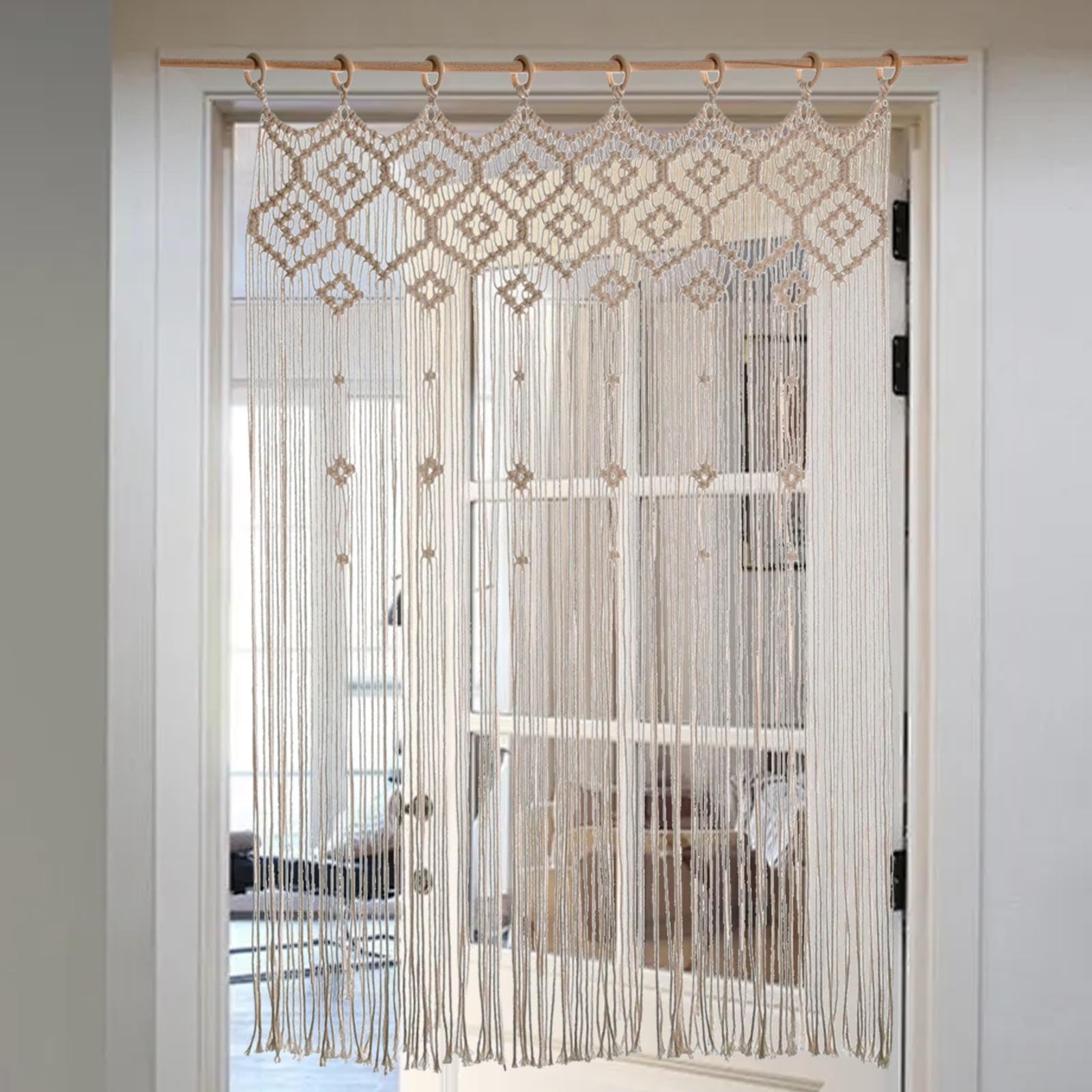 Cortina Macramé Boho Algodón
