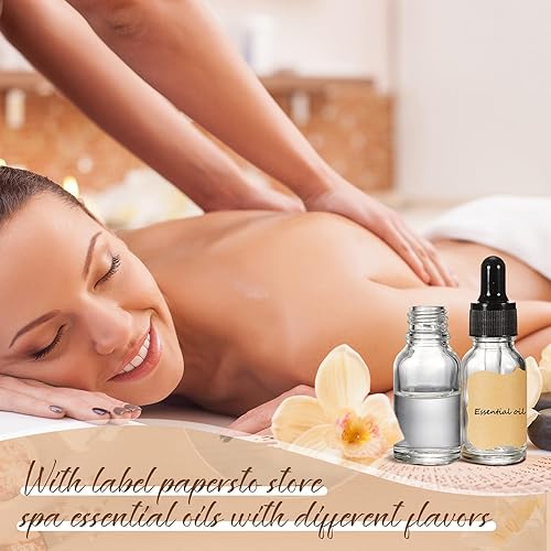 Miniatura 7 de Lallisa Paquete de 100 botellas con cuentagotas de aceite esencial con dispensador de cuentagotas de ojos con 5 embudos, 5 pipetas de 0.1 fl oz, 100