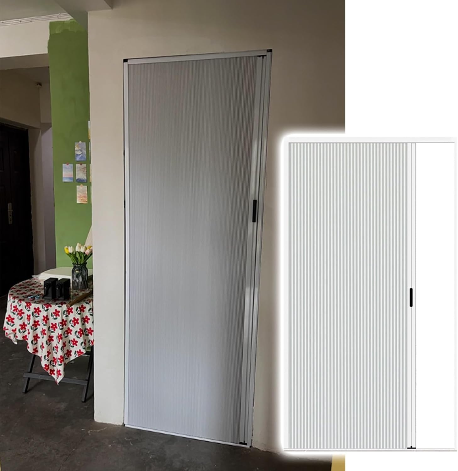 Honeycomb Invisible Folding Sliding Door 20x70 40x70 80x70 32x80 60x80 40x90 90x90 in, Drill Free Accordion Doors Interior, Partition Folding Door for Closet Hallway(60"x90")