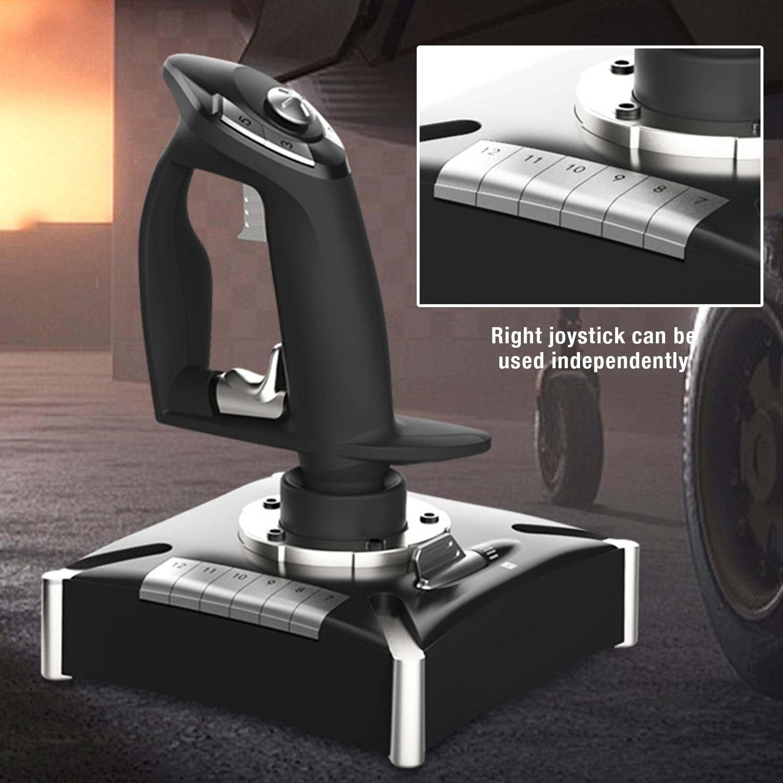 Baxnore Controlli simulatore di volo con vibrazione simulata acceleratore Timone 3 modalità Flight Stick Flight Simulator Controller Joystick per PC da gioco 7 8 10 11 Joystick ABS