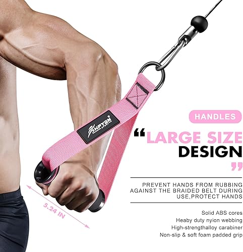 Miniatura 6 de HPYGN Mango de ejercicio, equipo de fitness de repuesto para pilates, yoga, entrenador de fuerza, gimnasio en casa extraíble, rojo, gris, azul mango