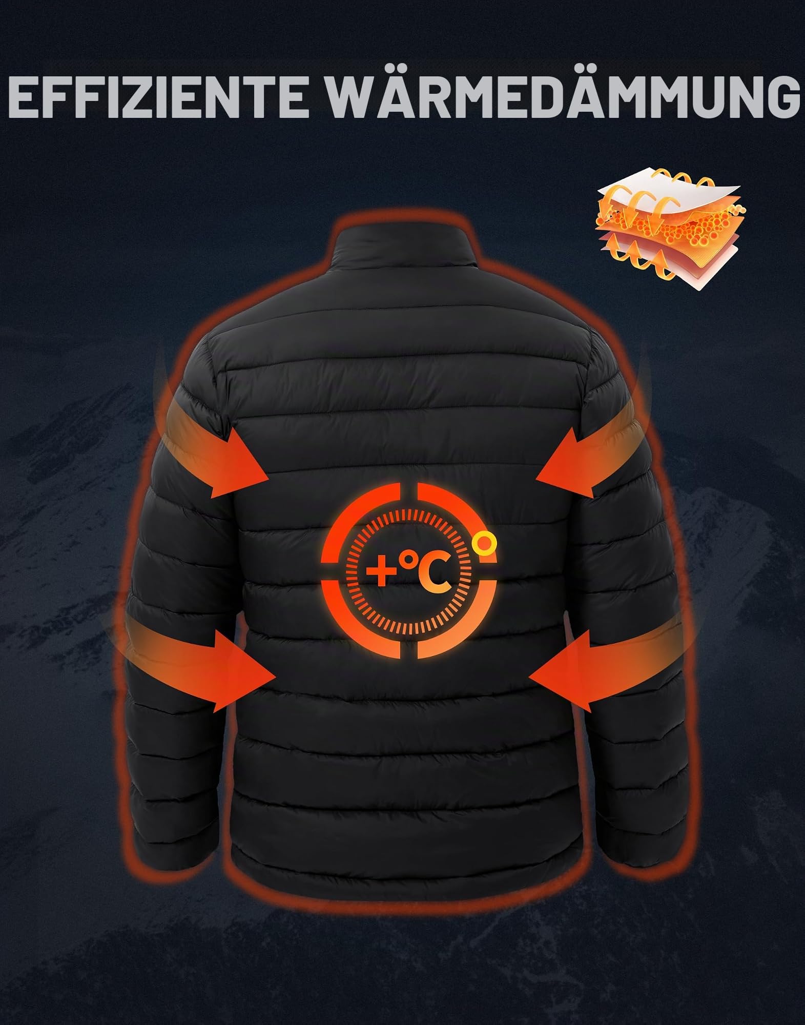 Pioneer Camp Winterjacke Herren Warme Steppjacke, Wasserdicht & Winddicht, Winterjacke mit Taschen, Packbar für Freizeit, Wandern & Reisen
