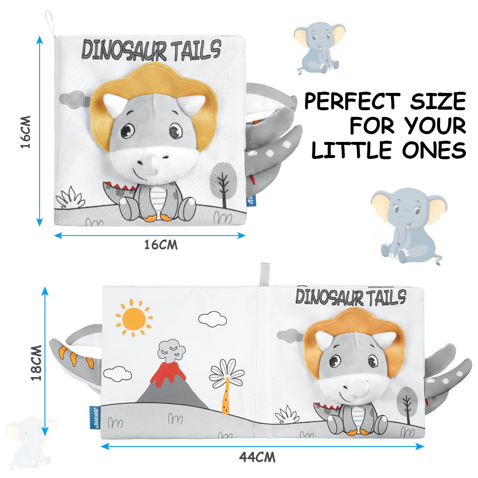 HOTUT Soft Baby Books Toys, Newborn Crinkle Book, 3D Baby Crinkle Book, Baby Books Toys for Toddlers&Kids, Soft Baby Books Touch and Feel Crinkle for 0-6 Months Boys&Girls Gifts(Dinosaur)