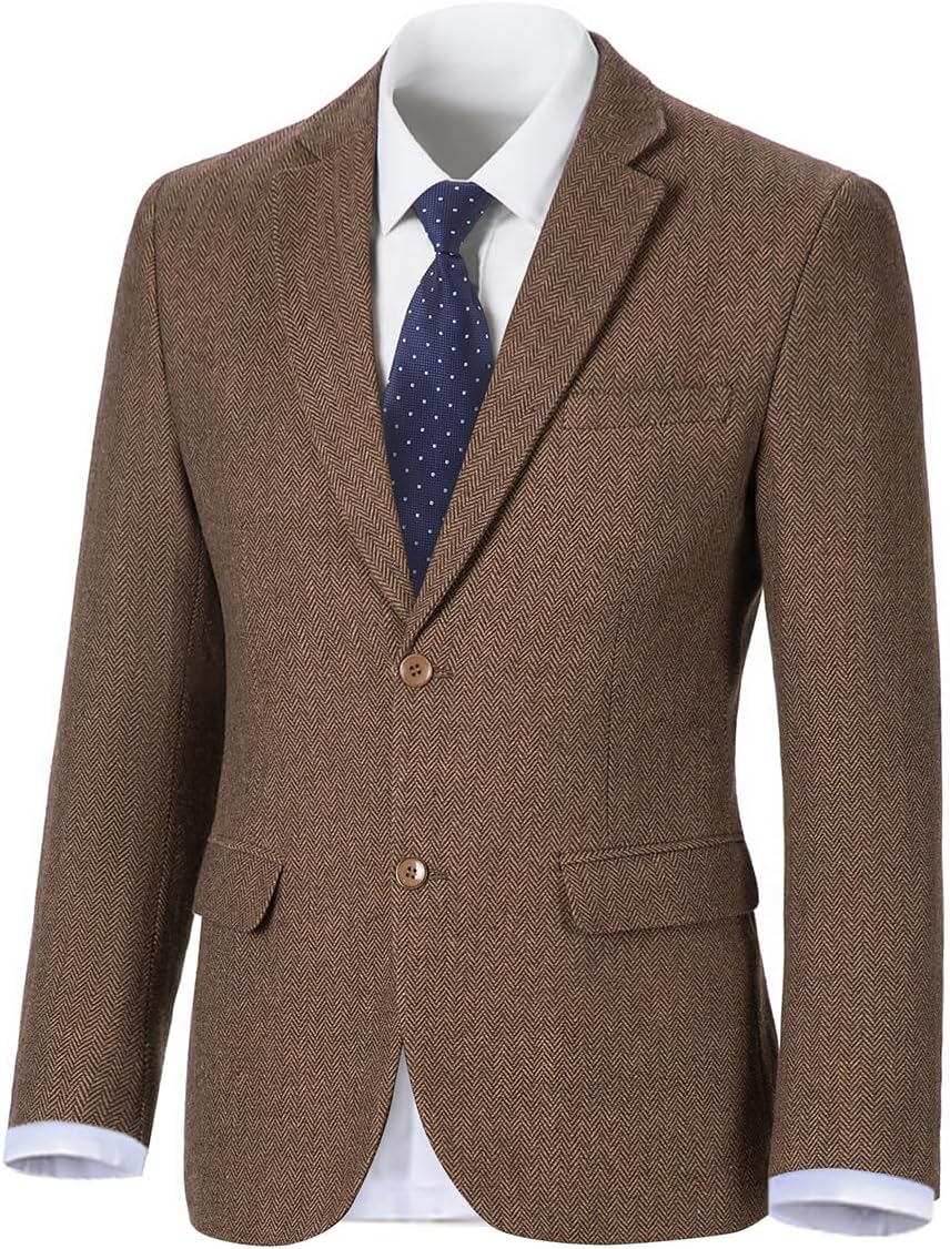 Boys Blazer Retro Herringbone Sport Coat Formal Tweed Patterned Classic Kids Jacket for Boy Wedding Casual Jacket - Image 3