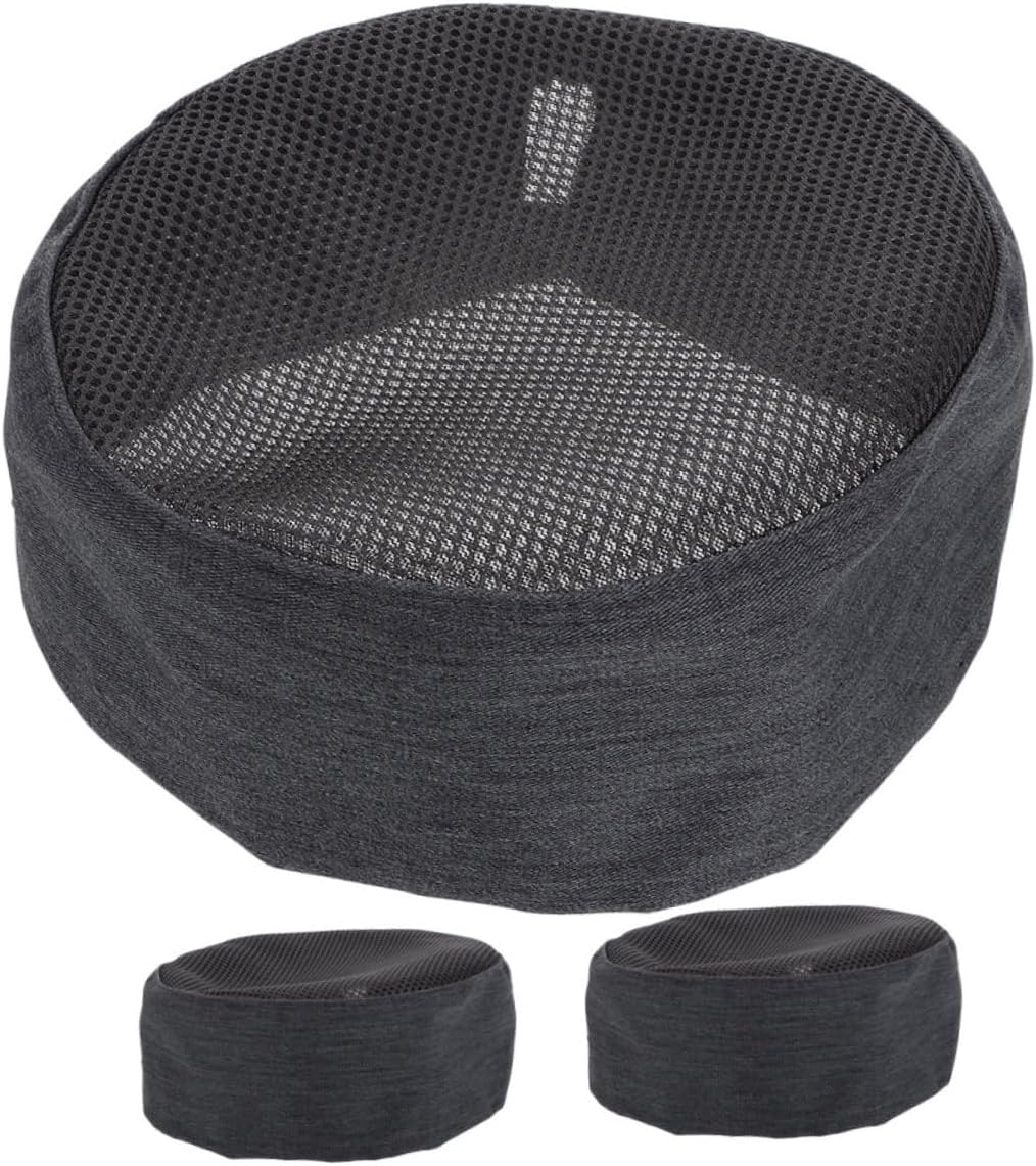 3pcs Unisex Kitchen Chef Hat Mesh Top Skull Cap Cotton Food Service Cooking Baker Hat for Men Women with Breathable Grey Fabric for Restaurant Work
