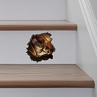 Vista 5 de Calcomanía de ratón para padres e hijos con agujero de ratón, calcomanía de pared 3D con agujero de ratón