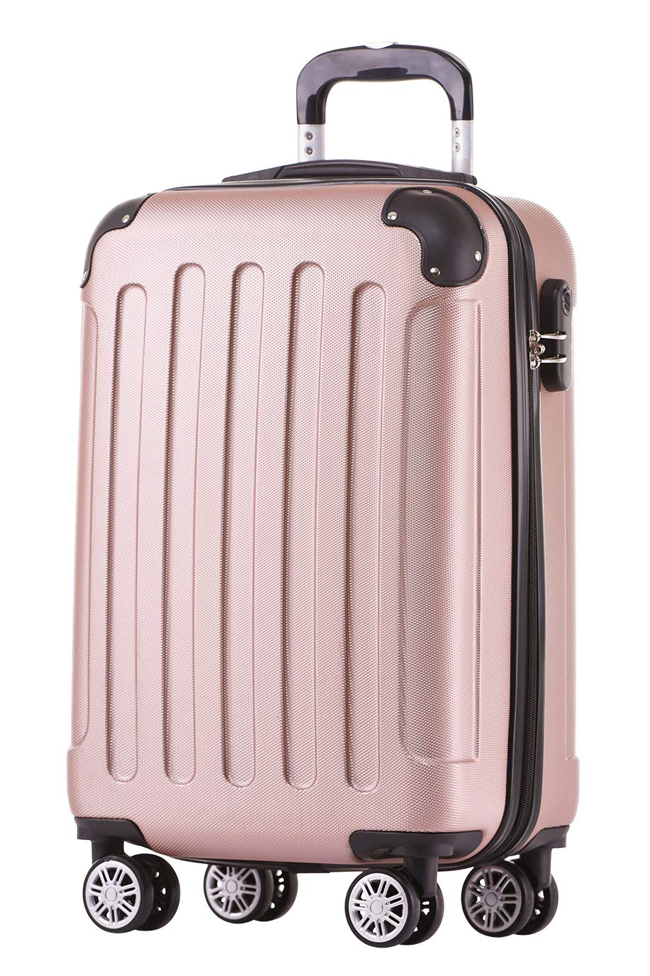 BEIBYE Hartschalen-Koffer Trolley Rollkoffer Reisekoffer Sicherheit Zahlenschloß Zwillingsrolle ABS Material Handgepäck 4 Rollen (M-L-XL-Set)