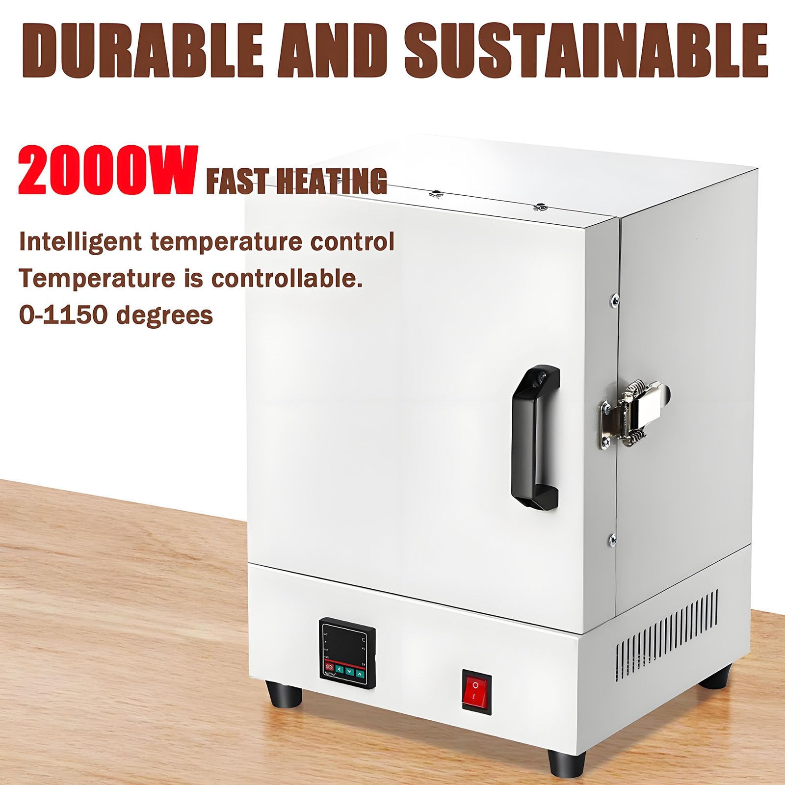Horno Industrial para Fundición De Joyas De 2000 W. Incluye Moldes De Yeso, Pinzas Y Guantes. Temperatura Ajustable De 0 a 1150 °c. Ideal para Proyectos De Bricolaje