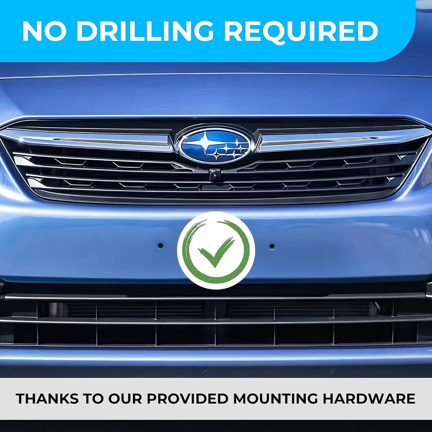 License Plate Bracket Adapter Kit for Subaru Factory Round bumper holes - No Drilling Required