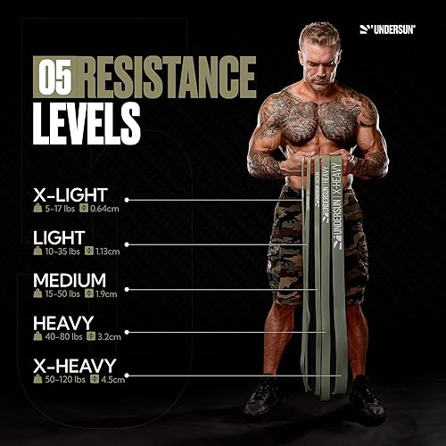 Miniatura 2 de Undersun Resistance Bands for Working Out  5-120 lbs Fitness & Stretch Bands  Strength Training, Versatile Home Gym & Exercise Bands Workout Gear