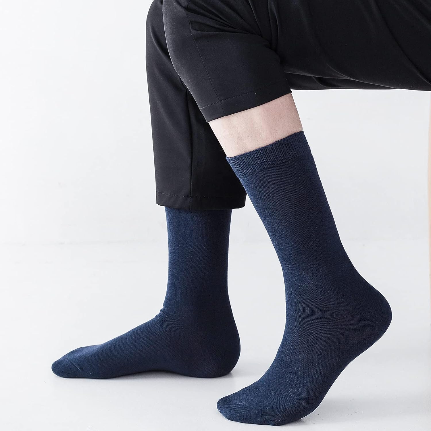 Sock Amazing Unisex Bamboo Rayon Socks Super Soft Black Crew Socks 8 Pack - Image 7