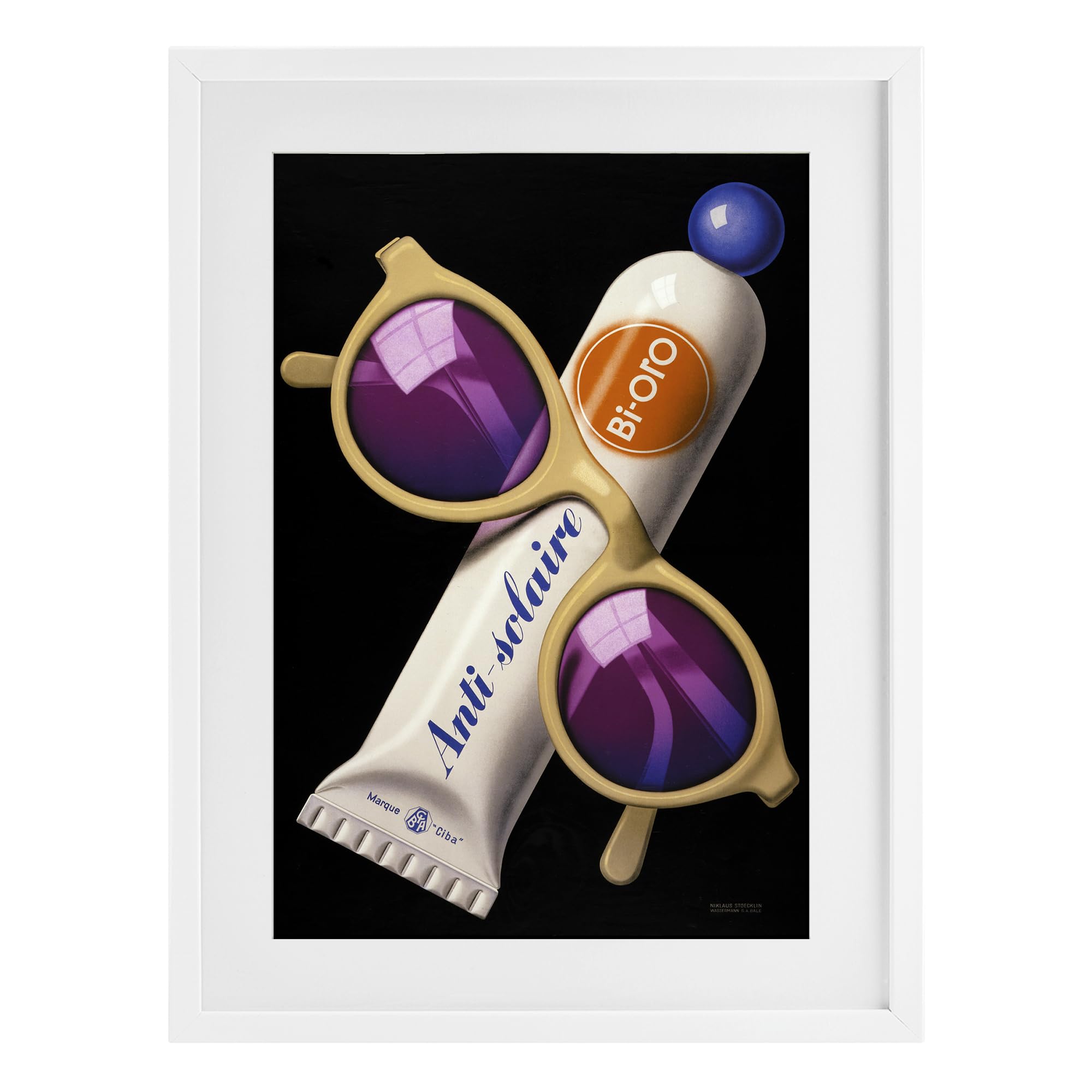 Stupell Industries Coastal White (Textured) 'Sunblock & Sunglasses'| Framed Print Under Glass