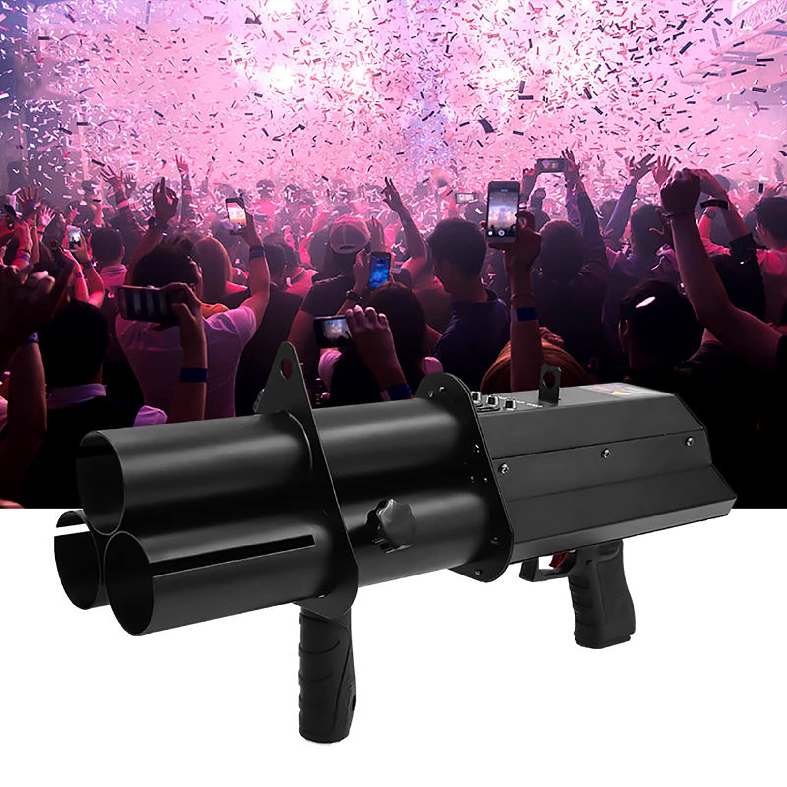 UPIKIT Electric Party Confetti Cannon, 3 Heads Wedding Confetti Machine Handheld Confetti Spraying Machine For Bar Atmosphere, Stage Petal Confetti Gun, Celebration