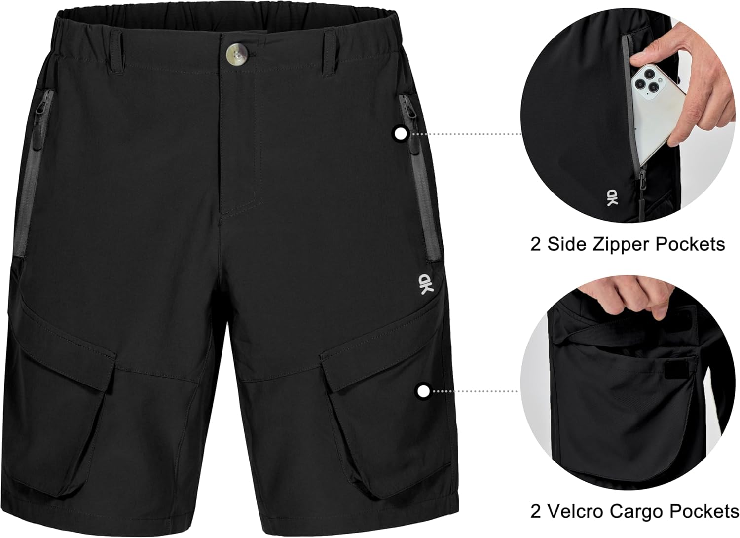 Little Donkey Andy Men's Stretch Quick Dry Cargo Shorts for Hiking, Camping, Travel - Image 4