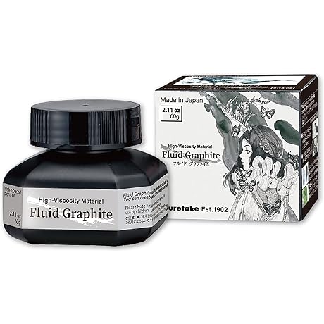 Kuretake ZIG Metallic Black Liquid Graphite Paint for Art and Craft