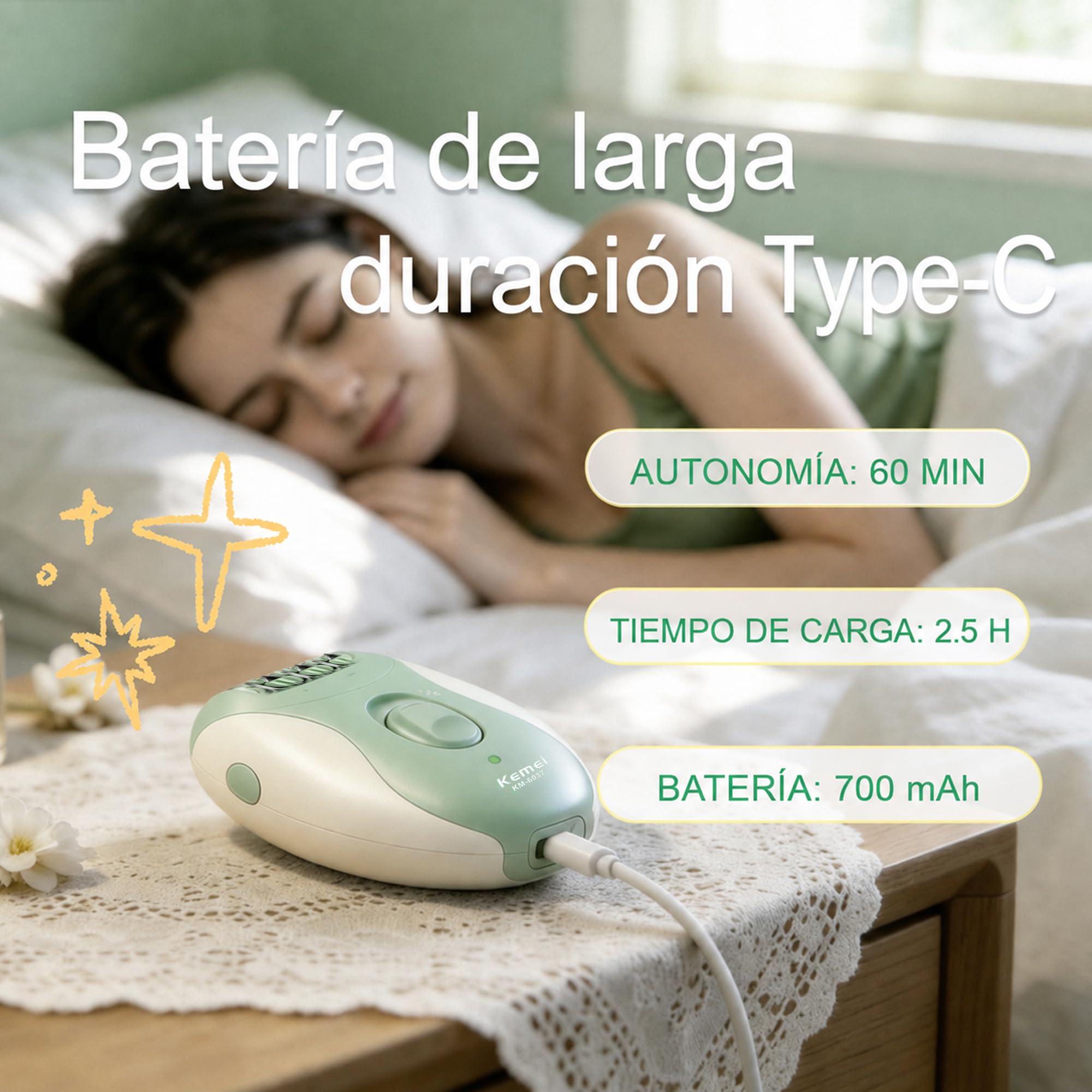 KEMEI 4-en-1 Depiladora Eléctrica Mujer, Afeitadora Corporal