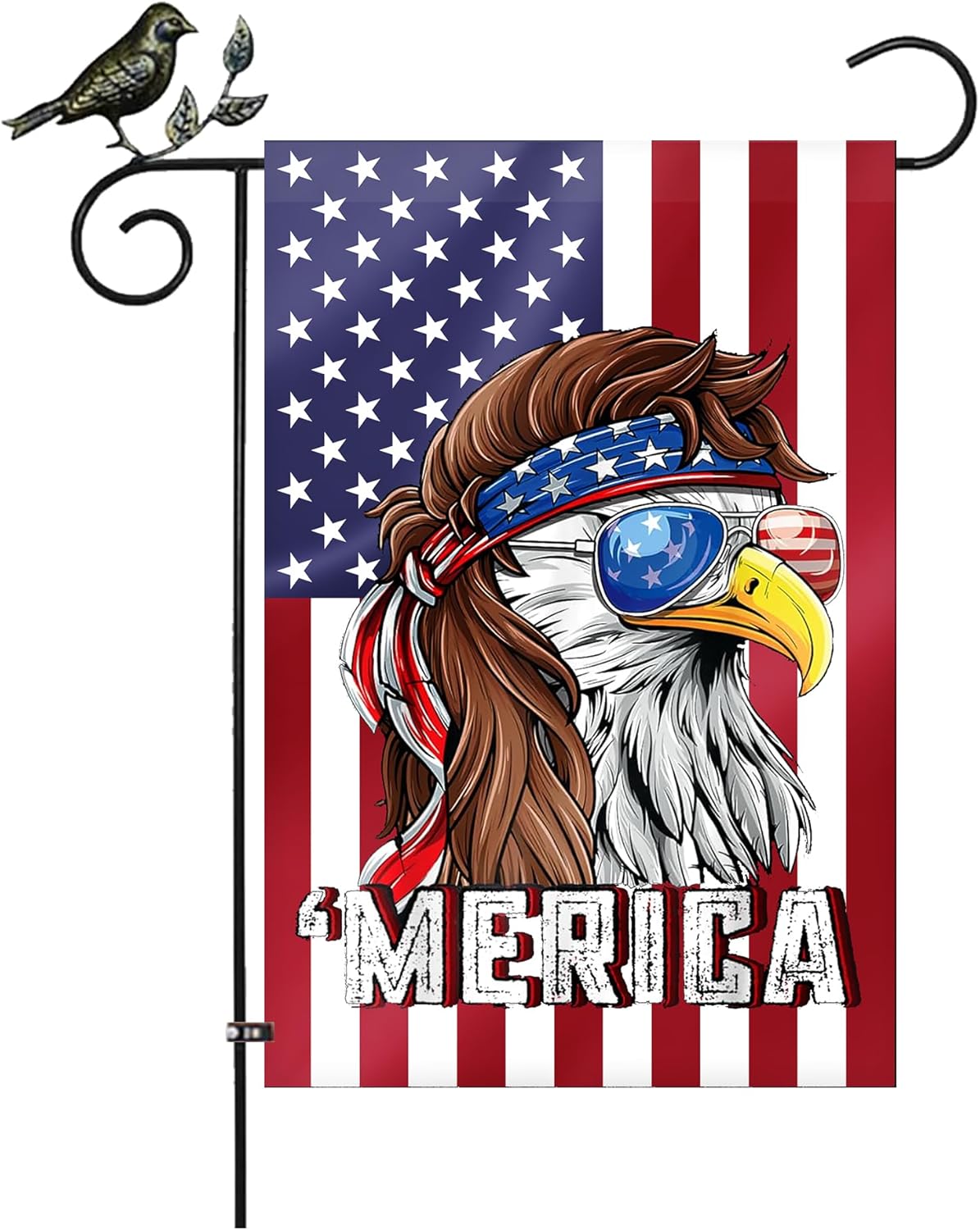 Double Sided Eagle Mullet Merica Funny Flag 3x5FT 4th of July American Flag Fade Proof Vivid Color Polyester with Brass Grommets For Indoor Outdoor (Model C, 3x5FT 3PLY)