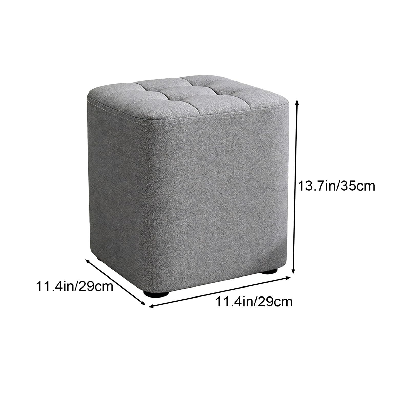 Z Wygodnymi Podnóżkami Seat Home, Kwadratowy Podnóżek Lniany, Podnóżek w Kształcie Pufy, Kompaktowy, do Salonu I Sypialni(Gray,Large)